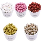 100 шт Мини Искусственные ягоды DIY Блестки вишни тычинки цветов DIY Подарочная коробка Свадебные Рождественские украшения поддельные фрукты