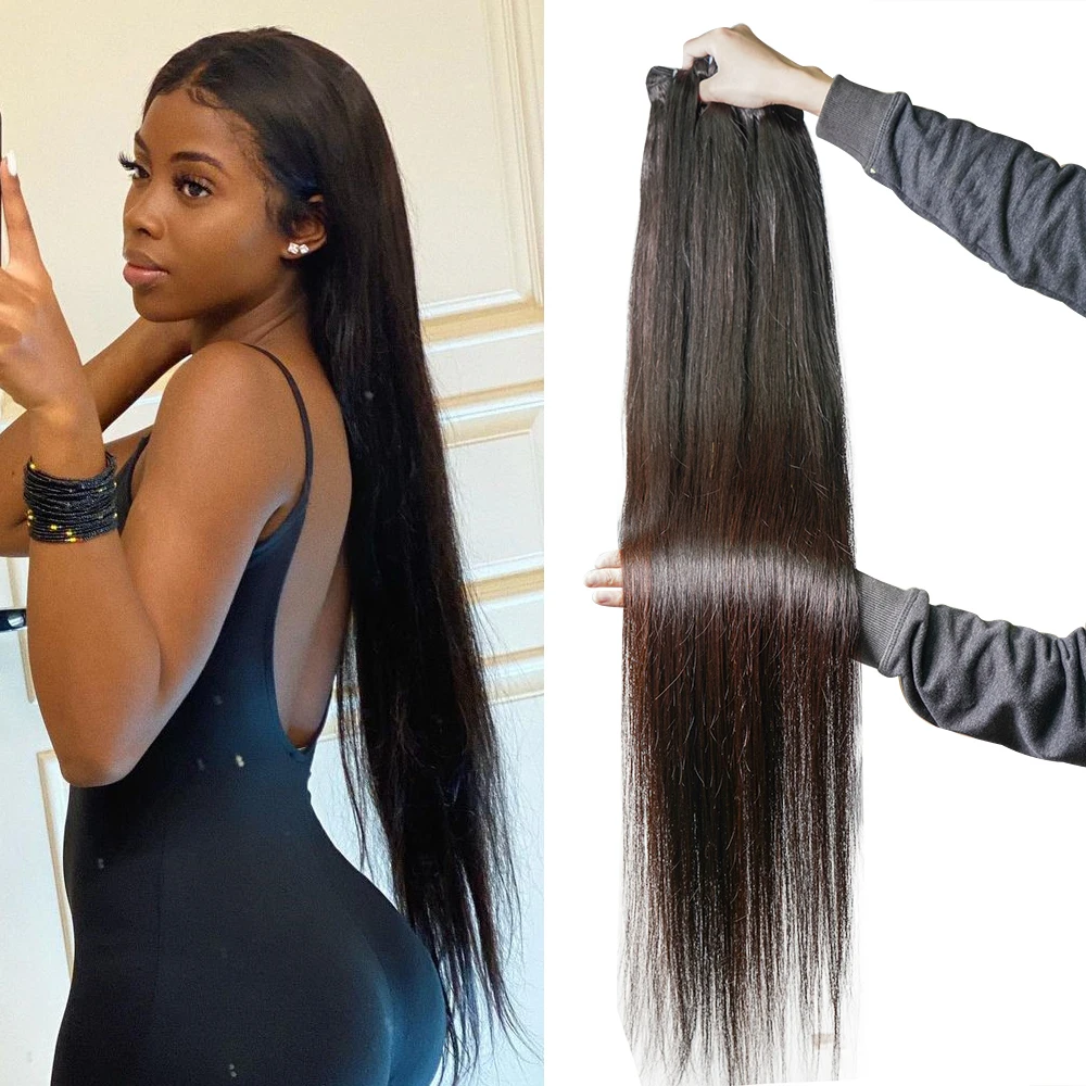 30 дюймов кости прямые человеческие волосы пряди для черный Для женщин не Реми