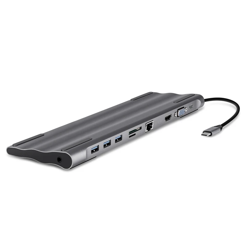 10 все в одном док станция Usb 3 0 концентратор Hdmi Rj45 Vga Sd type C для зарядного устройства
