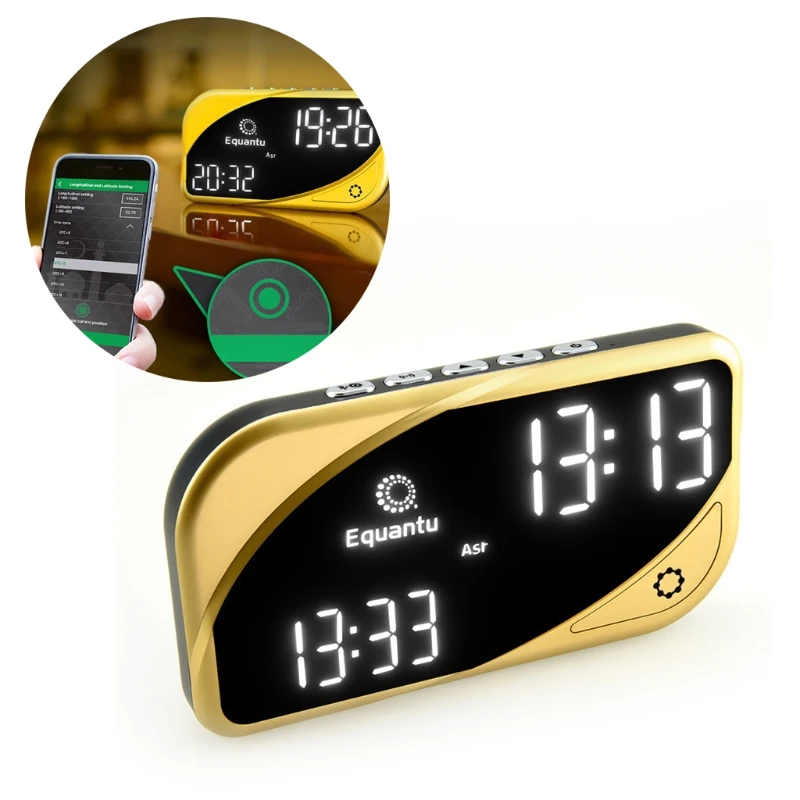 

Counting ABS Alarm Clock Automatic Islamic Azan Digital Alarm Clock Muslim Prayer Adhan Qibla Alarm Desk Table Clock
