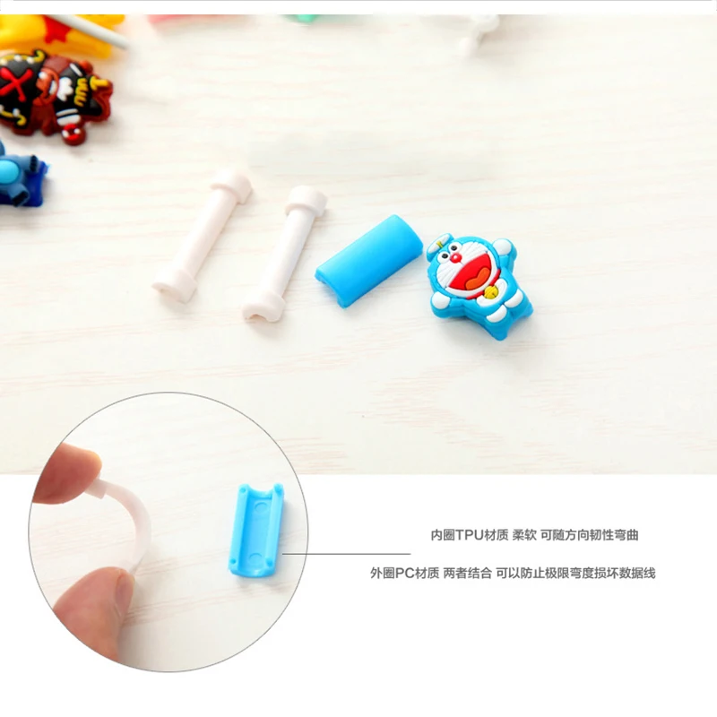 Мультфильм USB телефон протектор сердцевины кабеля для iPhone XS чехол MAX XR X 4 4S 5 6 6S 7 8