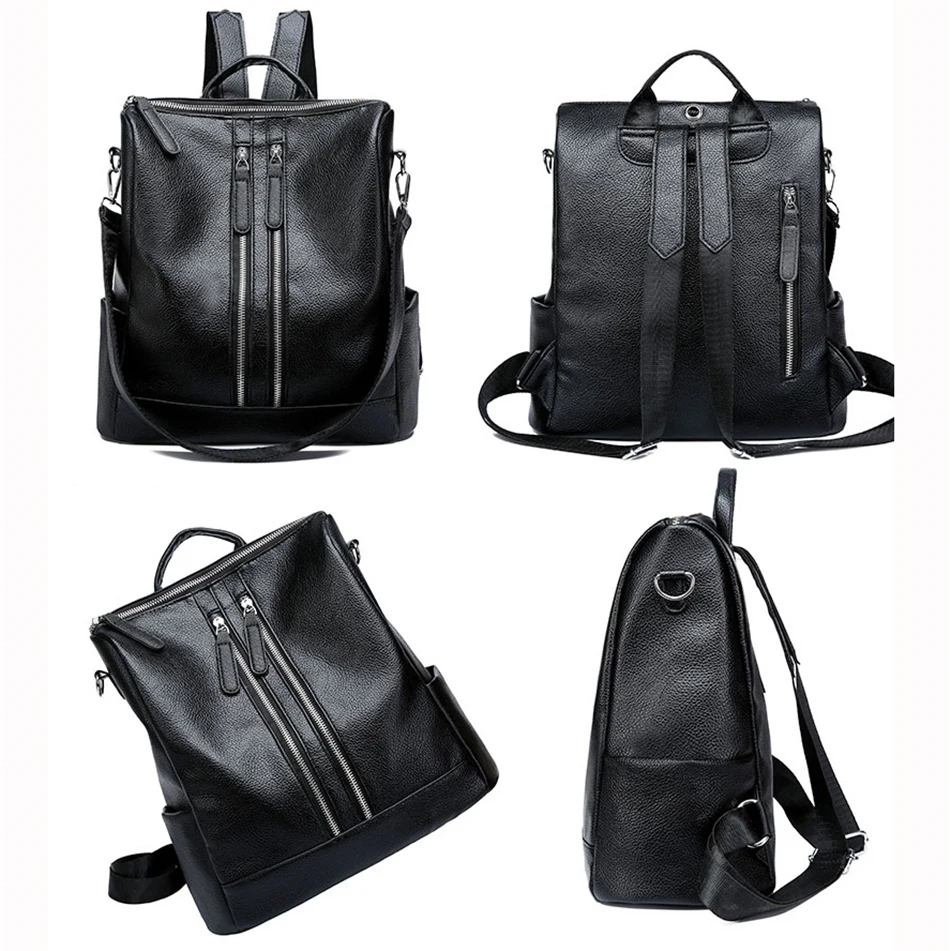 Mochilas двойная молния 3 в 1 сумки через плечо для женщин рюкзак путешествий женский