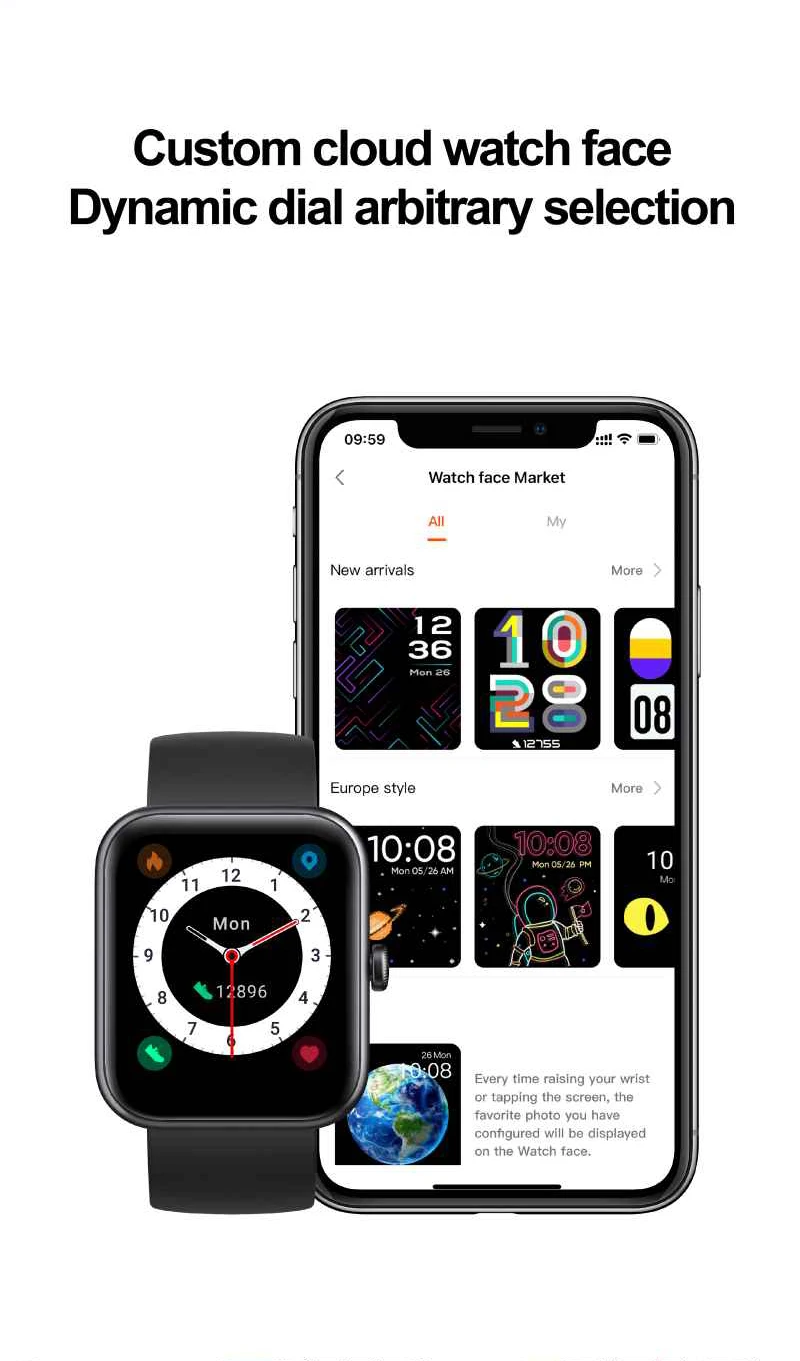 

Vwar PRO2 Alexa Smart Watch 1.69" HD Screen Heart Rate Monitor 5ATM Waterproof Mens Women Sport Smartwatch for iPhone Samsung