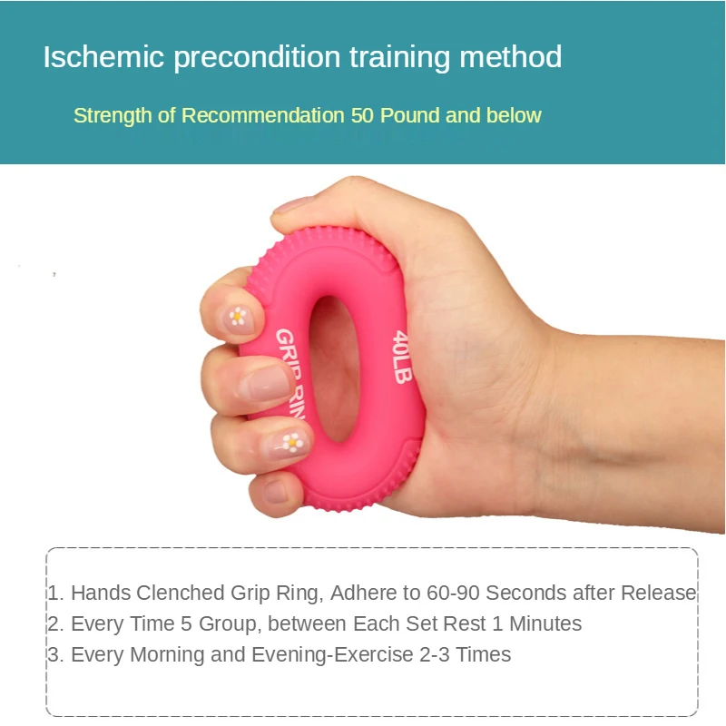 

Silicone Hand Gripping Ring Muscle Strength Training Rubber Ring Fitness Fitness Wrist-Expansion Training Hand 6 Colors 1PCS
