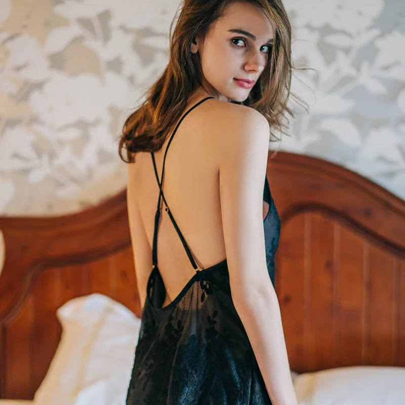 Сексуальная ночная рубашка для женщин летние тонкие кружева сексуальная костюм