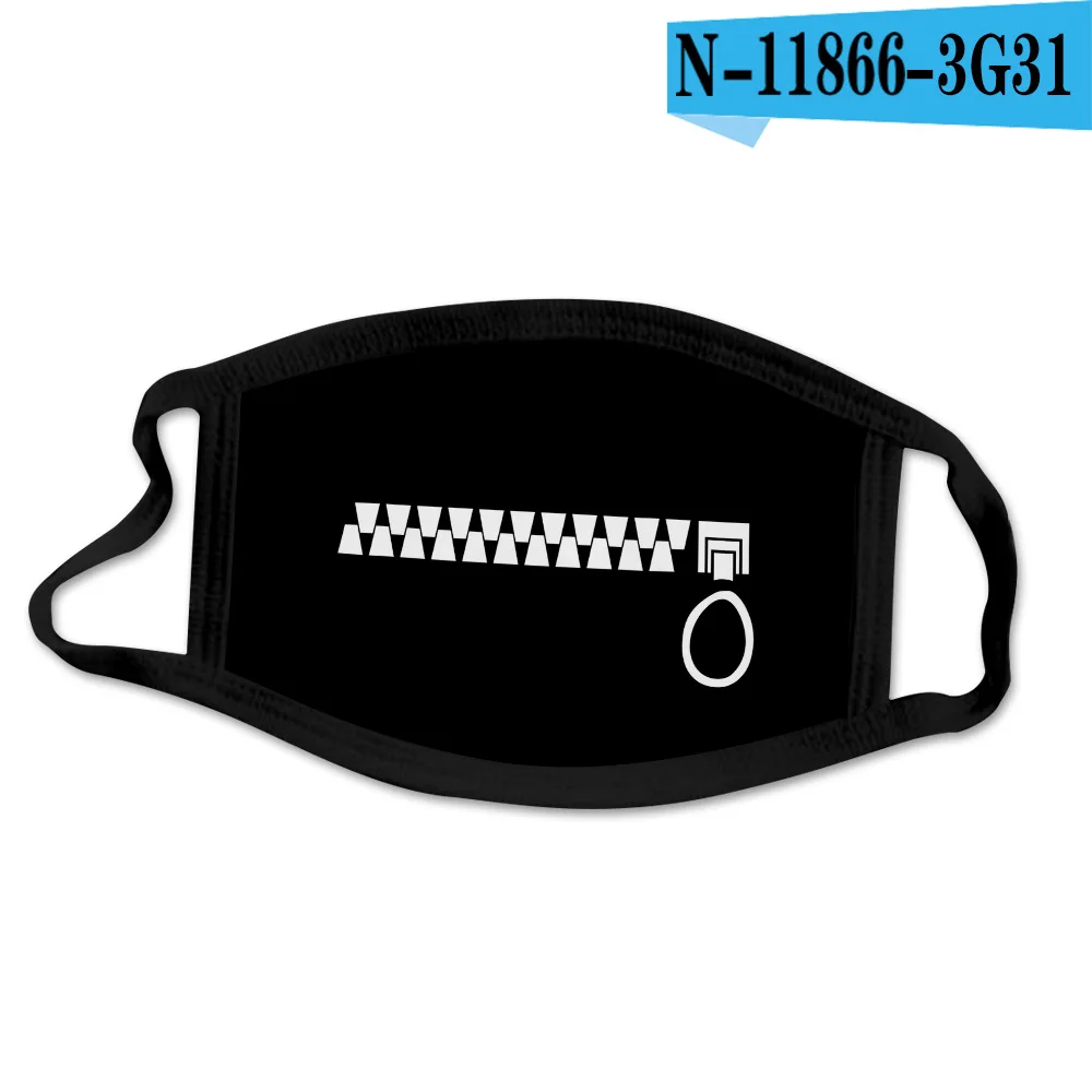 1 шт. маска для лица унисекс с принтом милого медведя однотонная черная