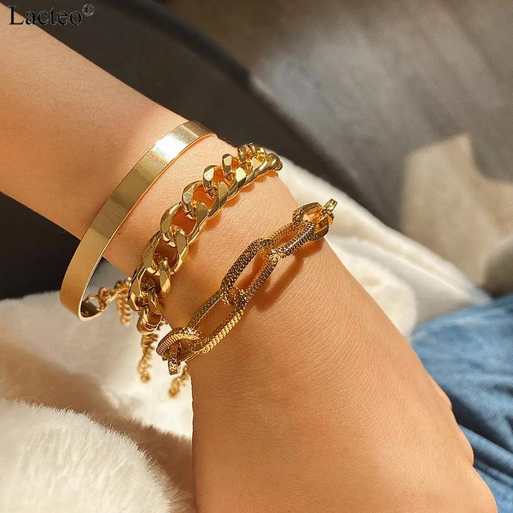 3 шт./компл. толстые кубинские браслеты в стиле хип-хоп ювелирные изделия для