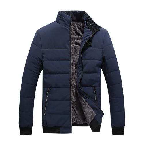 

Men's Winter Jacket New Plus Cashmere Blouson Homme Male Stand Collar Business Coat Keep Warm Thick Splice Cotton clothing