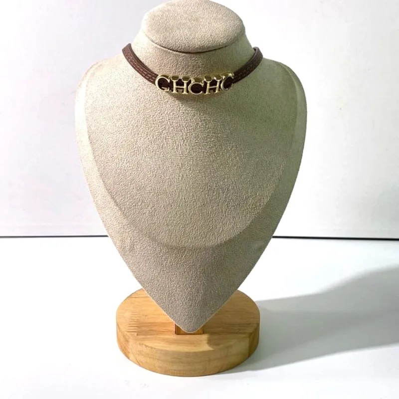 hot brand short style yellow green brown orange color pu leather stainless steel letter chokers necklace for women free global shipping