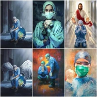 gatyztory diy painting by numbers doctor oil coloring by numbers angel nurse wall art canvas picture hand painted home decoratio