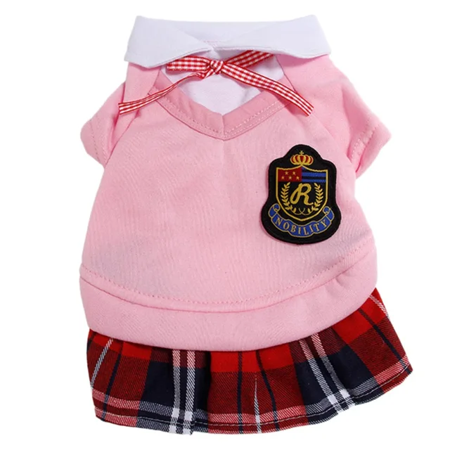 Winter Pet Clothes Warm Girl and Boy Dogs Campus Style Coat Puppy Dog Cat Dress Skirt Sweet Dresses for Small Dog Pet Clothing 4