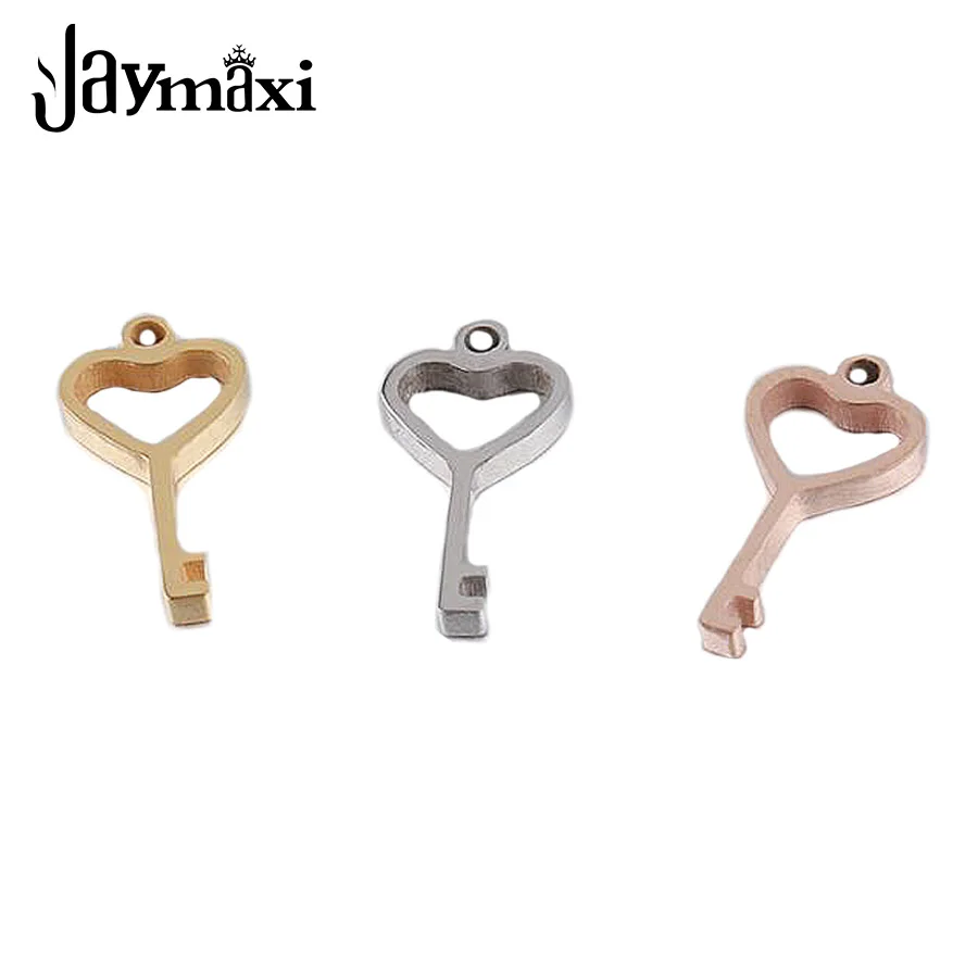 

Jaymaxi Малый полые украшения-ключи нержавеющая сталь сердце для рукоделия ювелирных изделий золото Цвет розовое золото цвет кулон 20 шт./лот