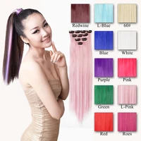 neitsi 20 10pcspack synthetic long single clip in one piece hair extensions ombre straight hairpiece for women