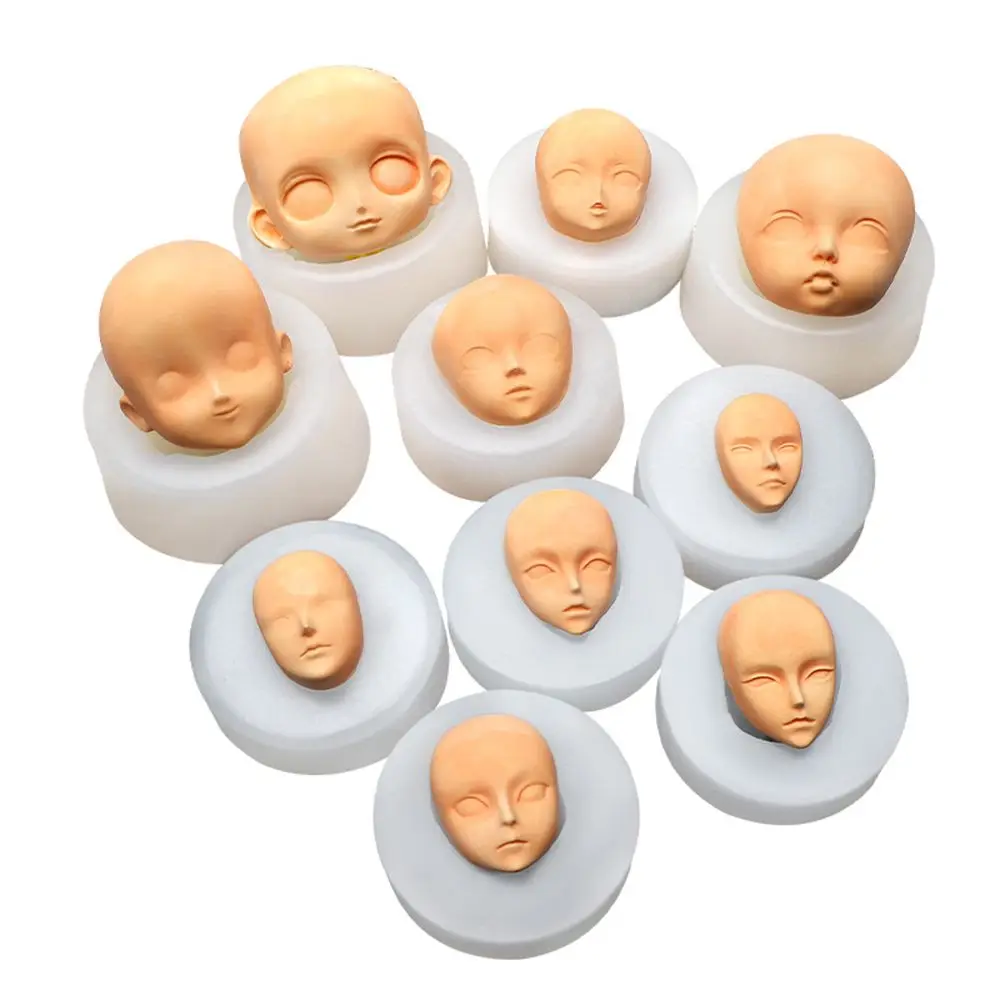 Q Version Cake Decorating 3D Facial Mould Clay Head Sculpey Doll Modification Accessories Baby Face Silicone Molds