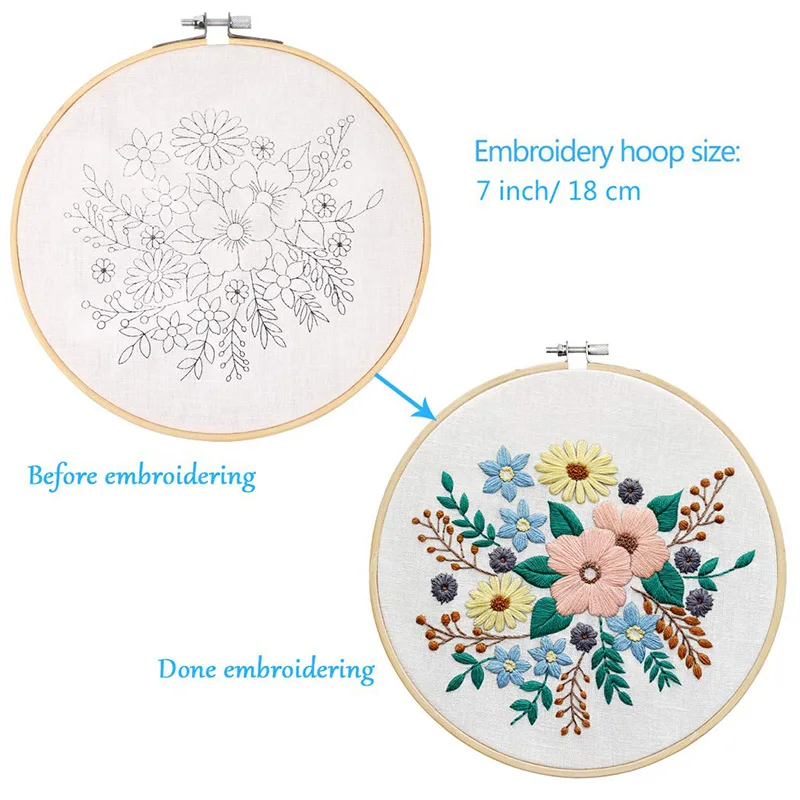 Полный набор для вышивки с рисунком Набор штампами включая ткань Бамбуковая