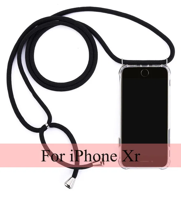 Чехол с шнурком и цепочкой для iphone 7, 8 plus, X, XS, оболочка, Кроссбоди, ожерелье, ремешок, чехол для телефона s, для iphone 7, P, 8, P, 7, 8 plus, X, XS, чехол - Цвет: 03 for iphone XR