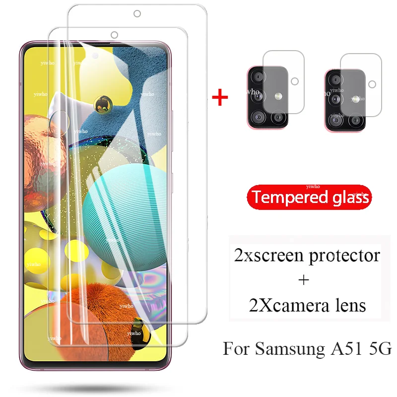 

4-в-1 samung a51 5g камеры объектив Защитная пленка для Samsung Galaxy A51 5G 51 5g закаленное стекло для экрана с защитой от взрывов защитное стекло 6,5 дюйм (ов)
