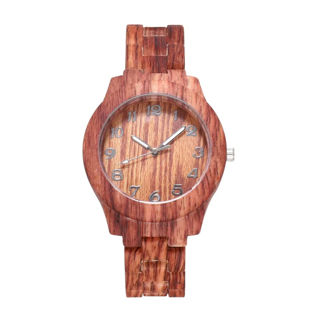 

2021 High-End Fashion Wood Grain Men's Watch Simple Digital Wood Grain Quartz Watch Classic Waterproof Luxury Couple Wristwatch