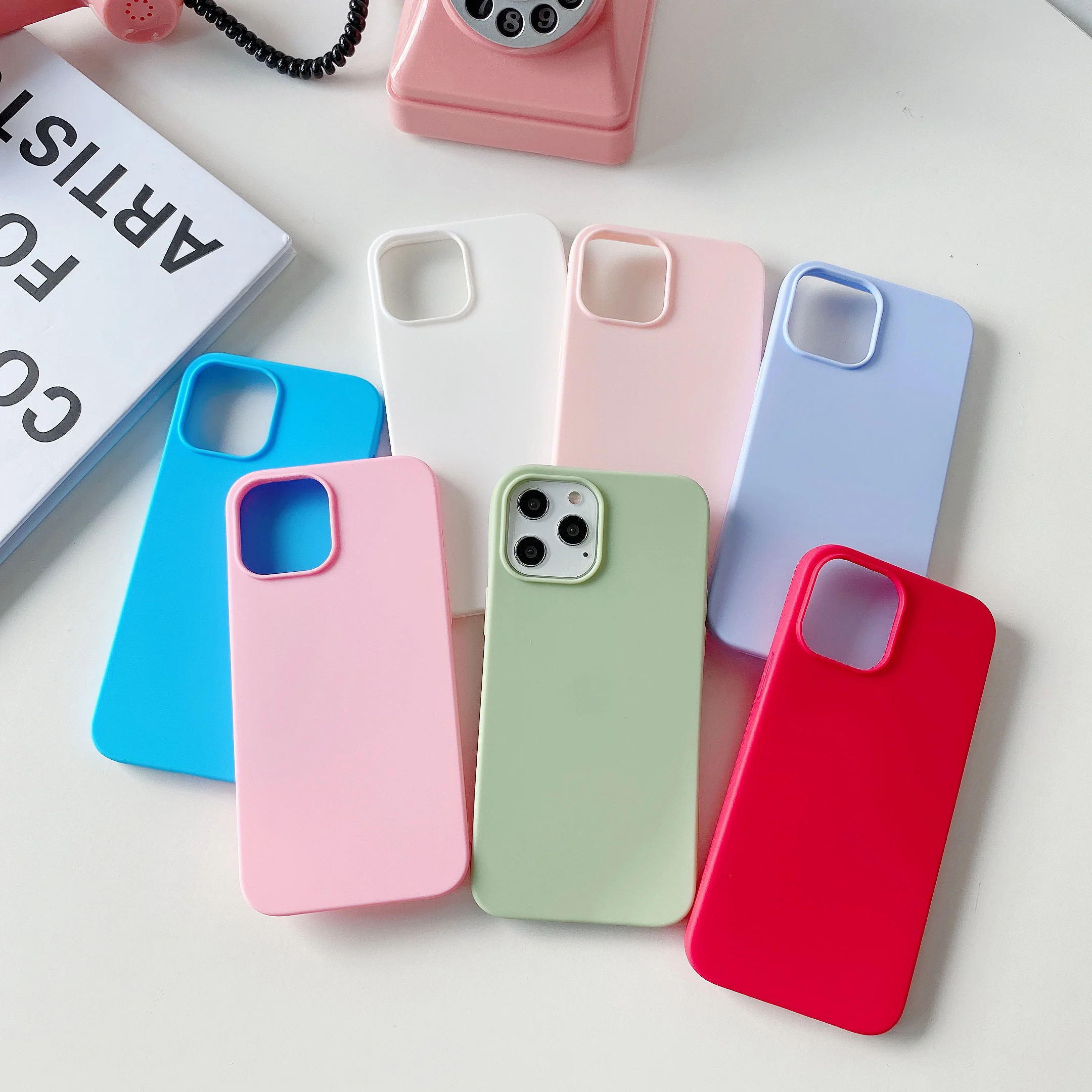 

Ultra Thin Jelly TPU Case For iPhone 12 13 mini 11 Pro 6 7 8 Plus X Xr XS Max Cover Shockproof Capas