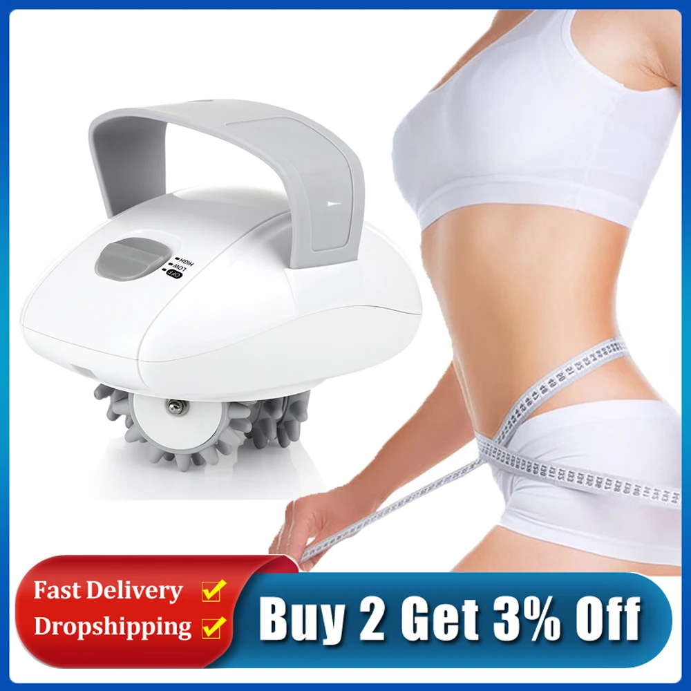 3D Electric Anti-Cellulite Roller Massager For Face Body Arms Legs Fat Burning Slimming Loss Weight Muscle Relax Drum Machine