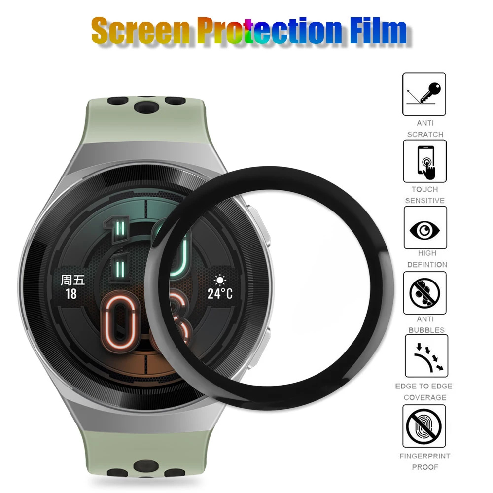 3D циферблат изогнутая поверхность полная кромка защитные пленки для Huawei Watch GT 2e