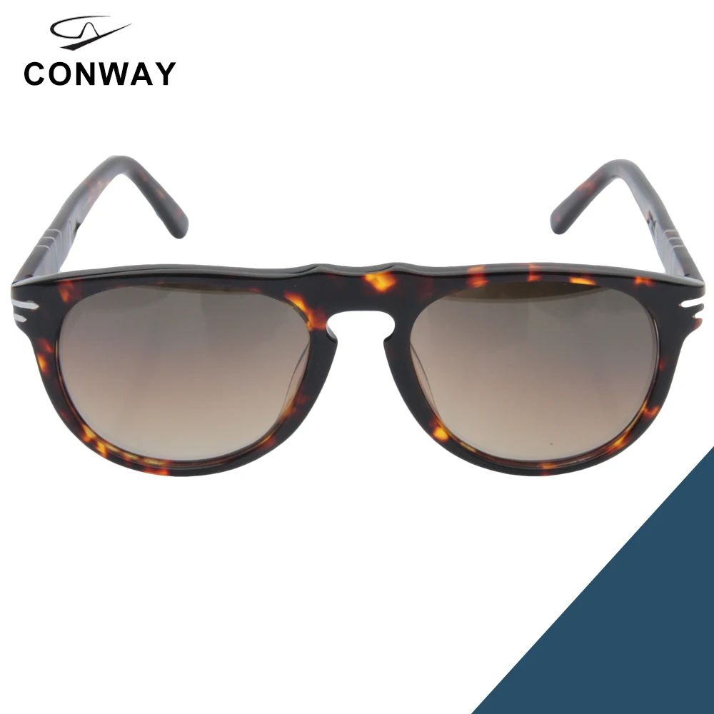 Классические солнцезащитные очки CONWAY для мужчин и женщин, очки для вождения, защита от ультрафиолета, ацетат, большая оправа, гибкие дужки, фирменный дизайн, черная Гавана