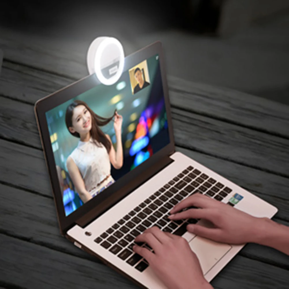 Перезаряжаемая светодиодная Кольцевая вспышка KOMERY с автоспуском кольцевой