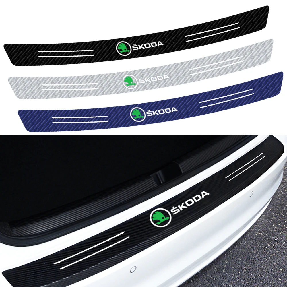 Автомобильный Стайлинг 1 шт. защитная наклейка на задний бампер из углеродного