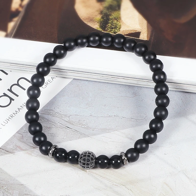 Новый 6 мм бисерные браслеты шарма паве ЧР Корона шар гематит крест из