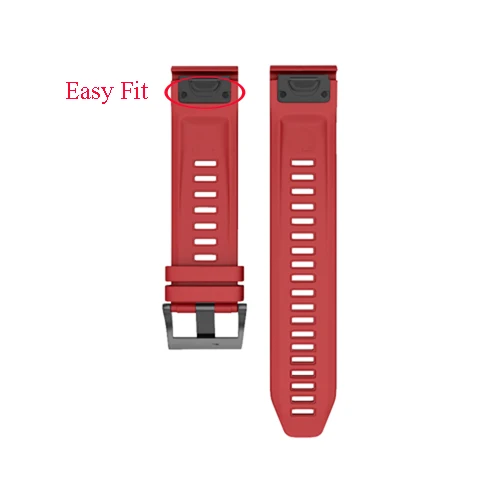 Red 26 мм 22 мм силиконовый ремешок для часов Garmin Fenix 5X5 Plus 3 3HR D2 S60 MK1 Смарт-часы Quick Release Easyfit ремешок на запястье - Цвет ремешка: Red