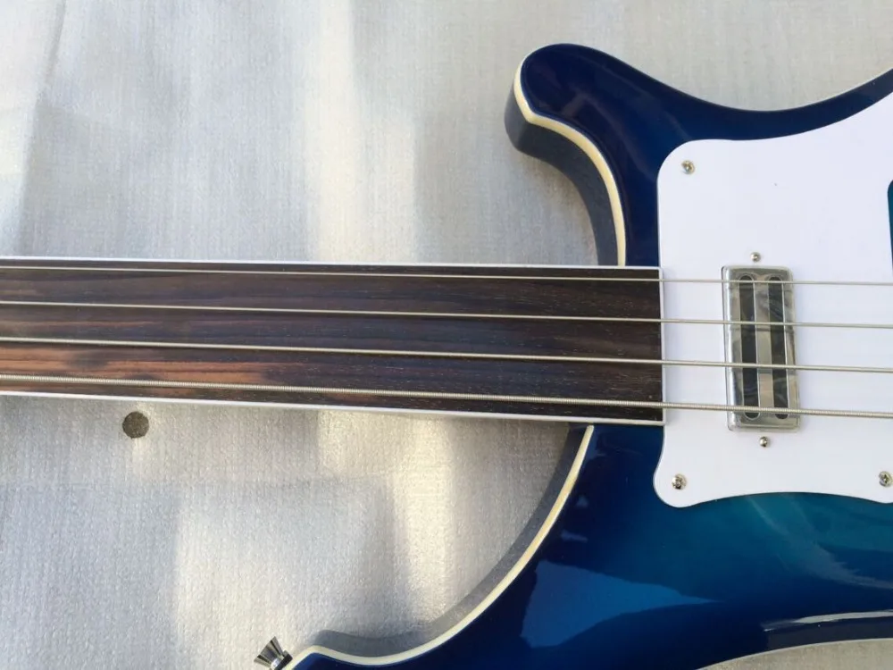 Rickenback 4003 4 струны бас-гитара без фиксации прозрачная синяя отделка Ricken fireglo бас |
