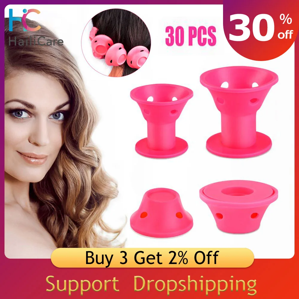 Силиконовые бигуди для волос 10/30 шт. мягкие резиновые инструменты укладки в салон