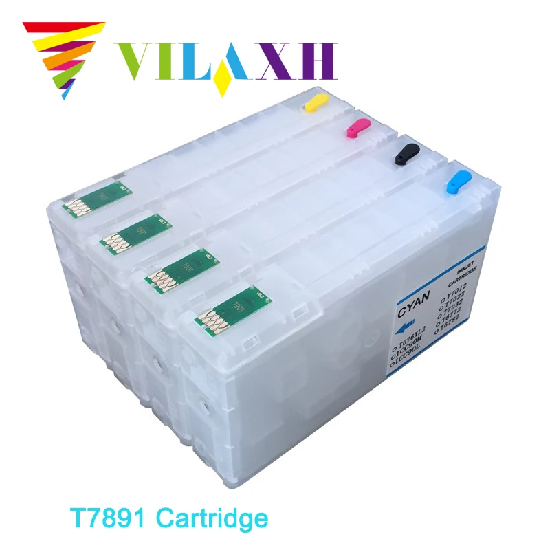 

Vilaxh T7891 - T7894 Refillable Cartridge For Epson Workforce Pro WF-5110DW WF-5190DW WF-5620DWF WF-5690DWF Printer