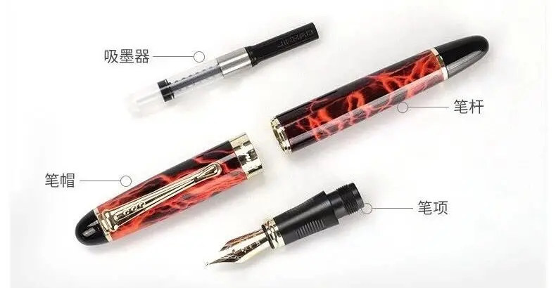 JINHAO 3 шт. черный перьевая ручка чернильный конвертер резервуар для чернил подходит для всех типов моего магазина и рынка