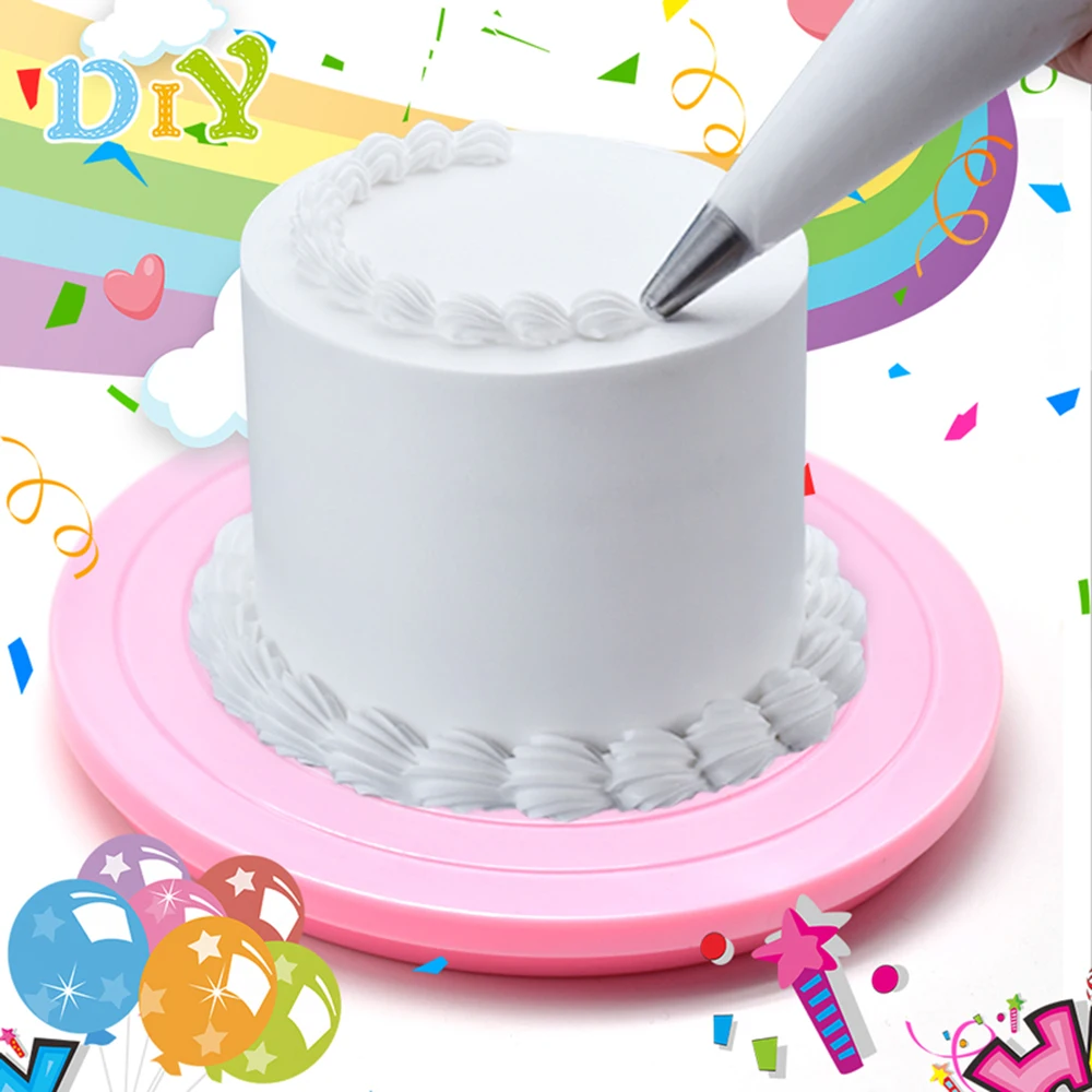 

Plastic Cake Turntable Silicone Molds Pastry Tools Cream Cake Decorating Tools Kitchen Gadget DIY Baking Accessories Tool