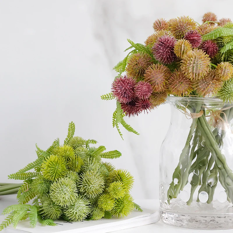 Зеленые шарики из фруктов искусственные сушеные цветы ручной вязки украшение