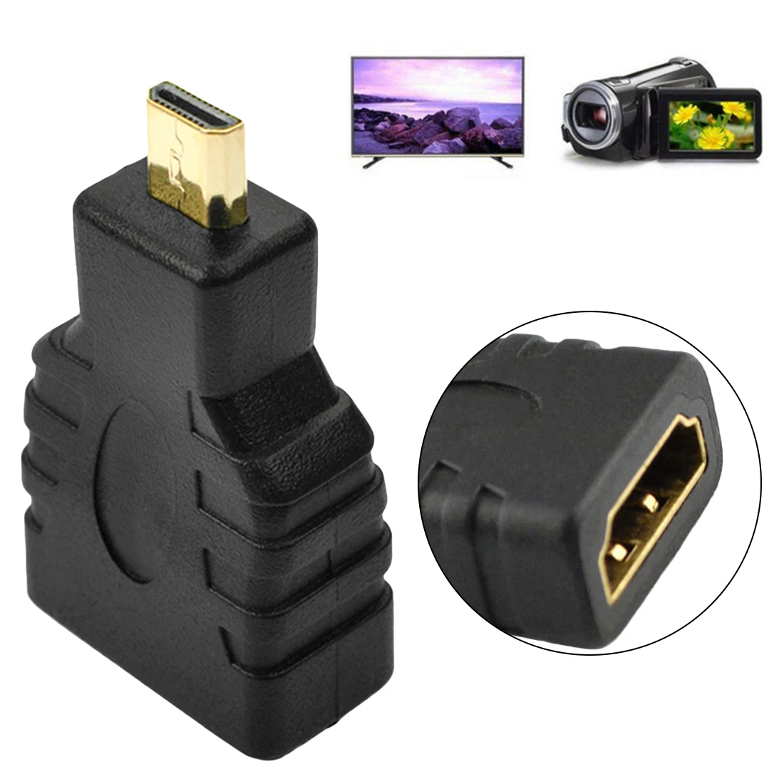 Адаптер Micro HDMI совместимый с адаптер Черный штекер гнездо разъем адаптера