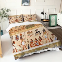 historical decor compelete bedding sets 3d print ancient egyptian fresco pattern double bedspread with pillowcases
