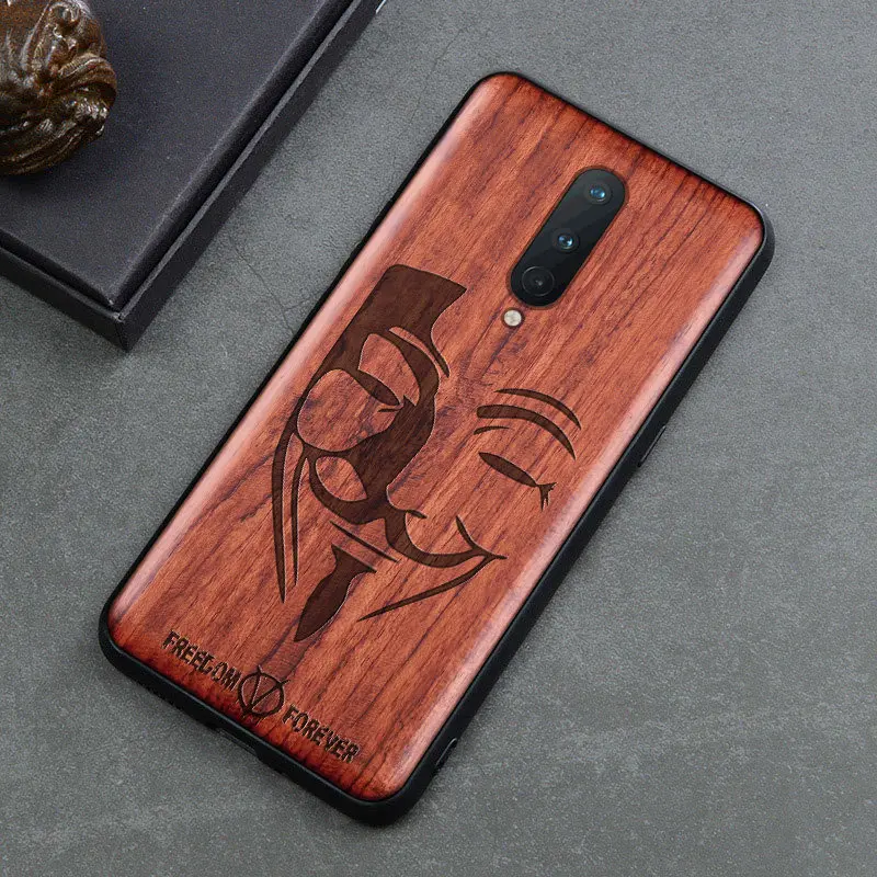 Carved Wood Case For OnePlus 8T 9 Pro OnePlus 8 Pro Shockproof Case TPU Bumper Cover For OnePlus 9 8 7T Case Wood Shell Oneplus9