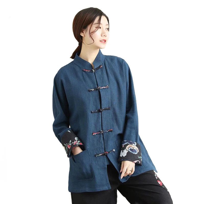 Женская одежда больших размеров топы и блузки в стиле пэчворк с длинным рукавом