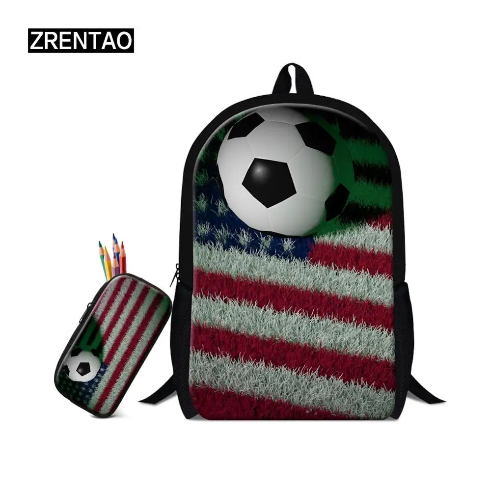 16 дюймовый школьный рюкзак FootballsFlag с принтом на заказ сумки для книг женщин и