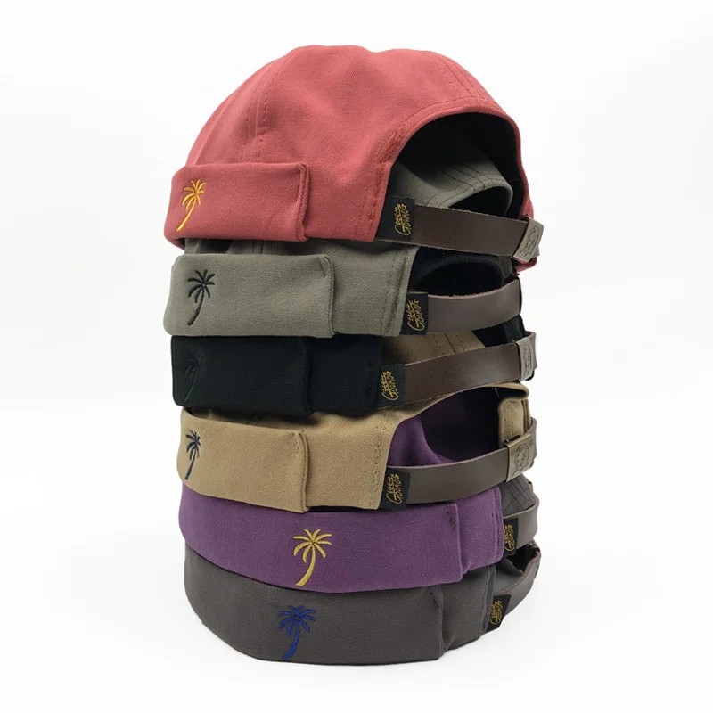 Хлопок Docker Leon нет краев отворотом и гавани шерсть шляпа часы Кепки Ретро без