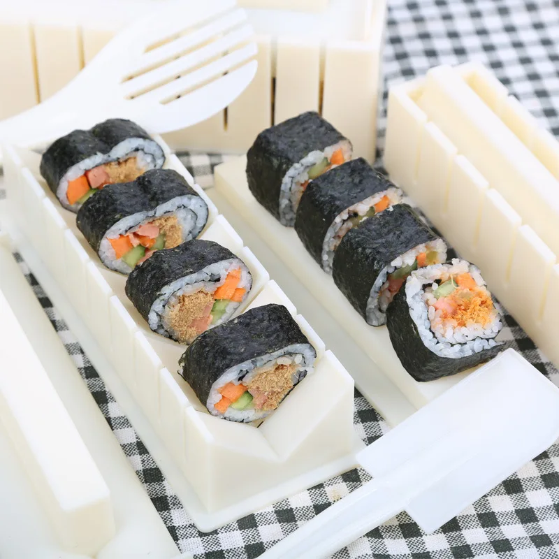 

"Сделай сам" для изготовления суши Набор для изготовления роликовые форма для риса Легко Суши Пособия по кулинарии шеф-повар кухонный нож японский суши инструменты аксессуары для суши
