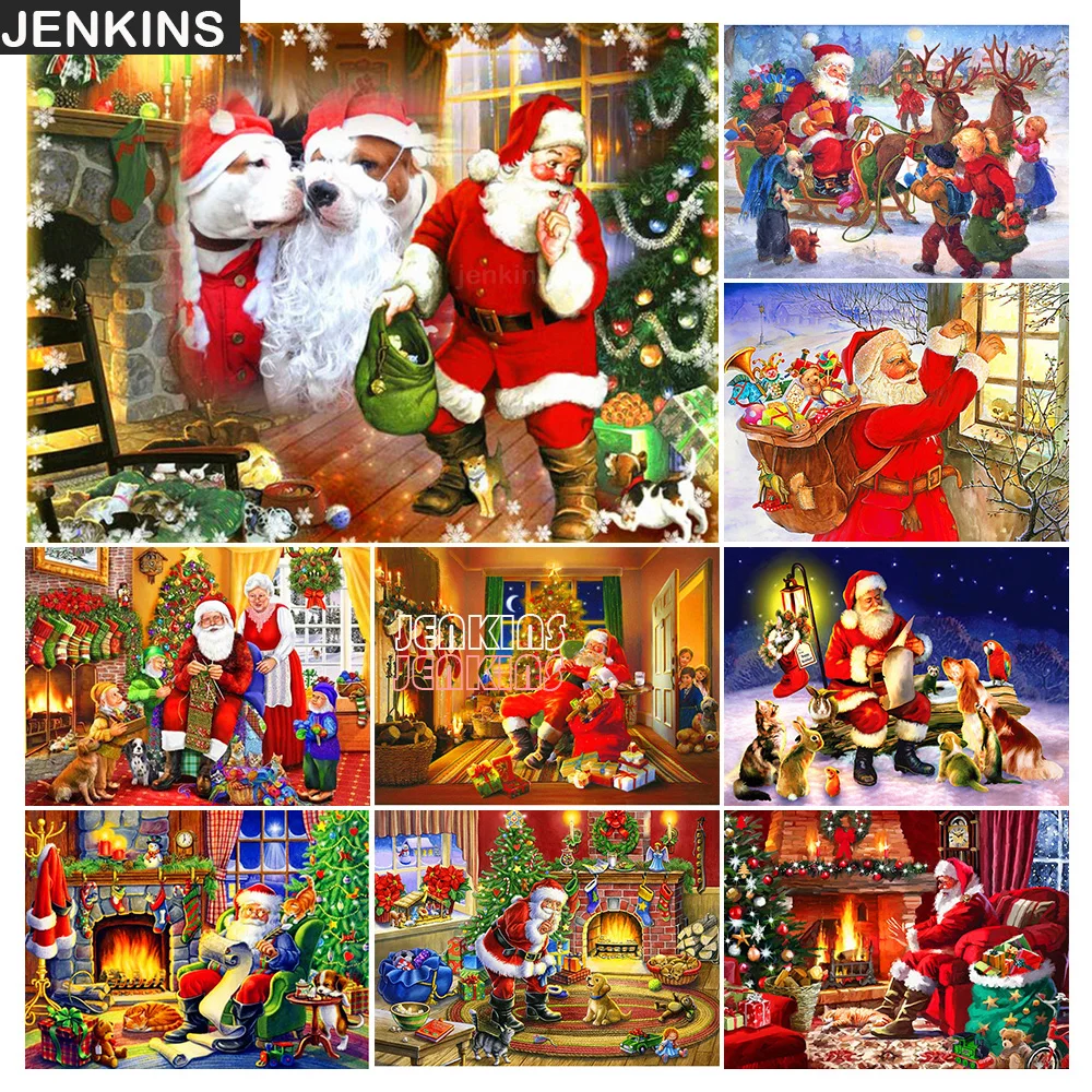 

5D DIY Diamond Painting Cute Santa Claus Full Drill Square Embroidery Mosaic Art Picture of Rhinestones Christmas Gift Decor JEN