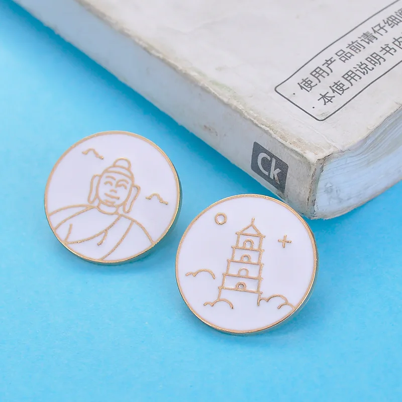 Брошь в виде капли масла эмалированная брошь с живописными пятнами стиле ретро |