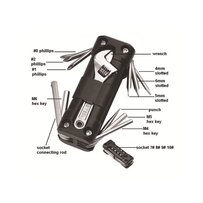 

Carbon Steel Foldable Multifunction Bicycle Repairing Tool Set Folding Hex Wrench Spanner Keychain Portable Metric Torx Hex Key