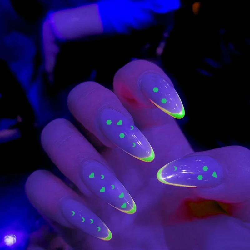 

Luminous Sequins Nail Stickers Set Mixed Love butterfly five-pointed star Nail