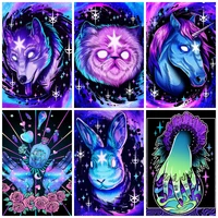 5d diy diamond painting cat wolf horse diamond embroidery animals picture of rhinestones mosaic cross stitch decoration for home