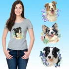 Мультяшные наклейки, термопечать с изображением собаки и животных, термочувствительные накладки, термотрансферные ПВХ наклейки для глажки