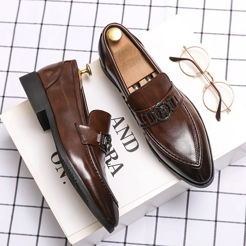 

Fashion Driving Shoes Handmade Wear-resistant For Men Oxford Designer Men's Formal High Quality Brand Luxurious Personality
